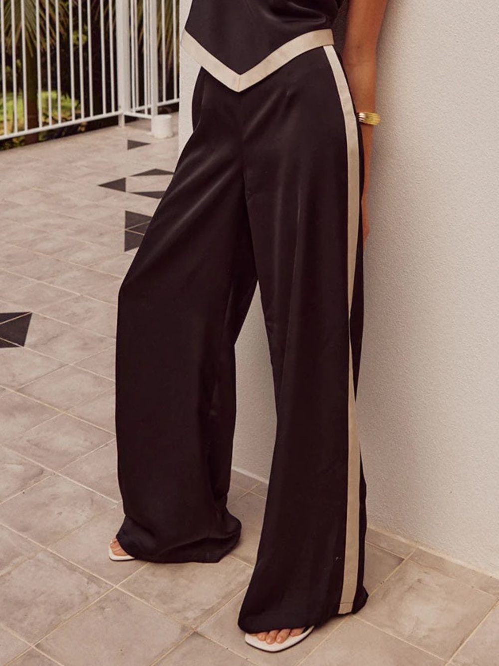 NWT Seven Wonders Wide Leg High Waist Turner Pant Black/Sand